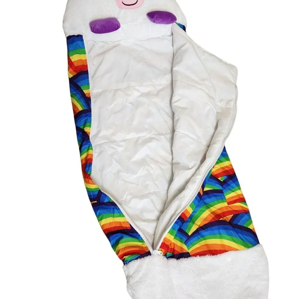 Happy Nappers Rainbow Unicorn Sleeping Bag Sleep Sack White Plush Pillow Whimsy